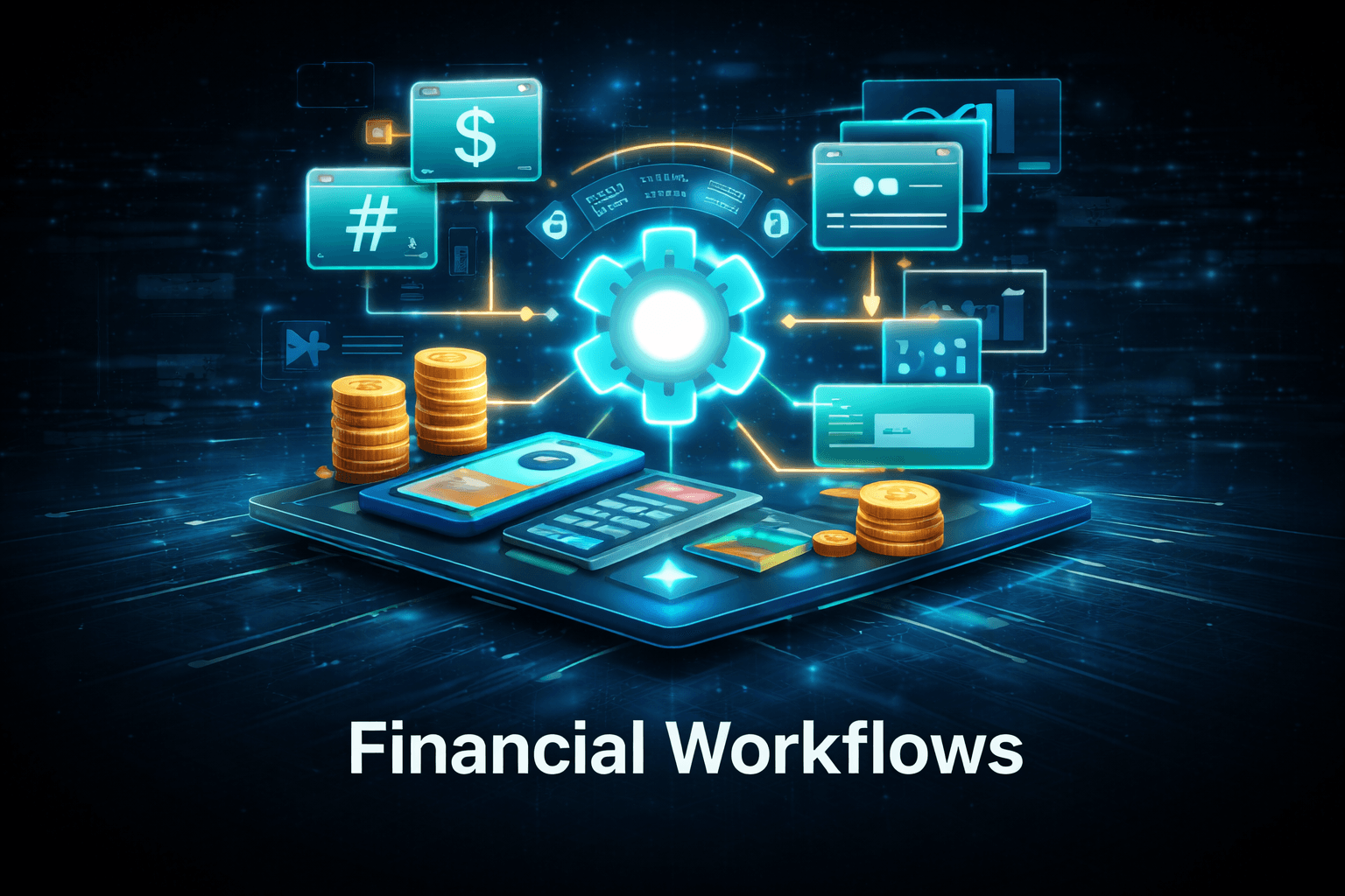 Financial workflows and operational systems visual